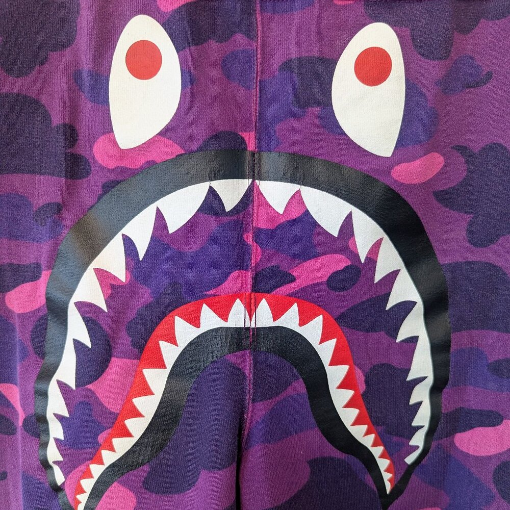 A Bathing Ape Camo Shark Sweat Shorts